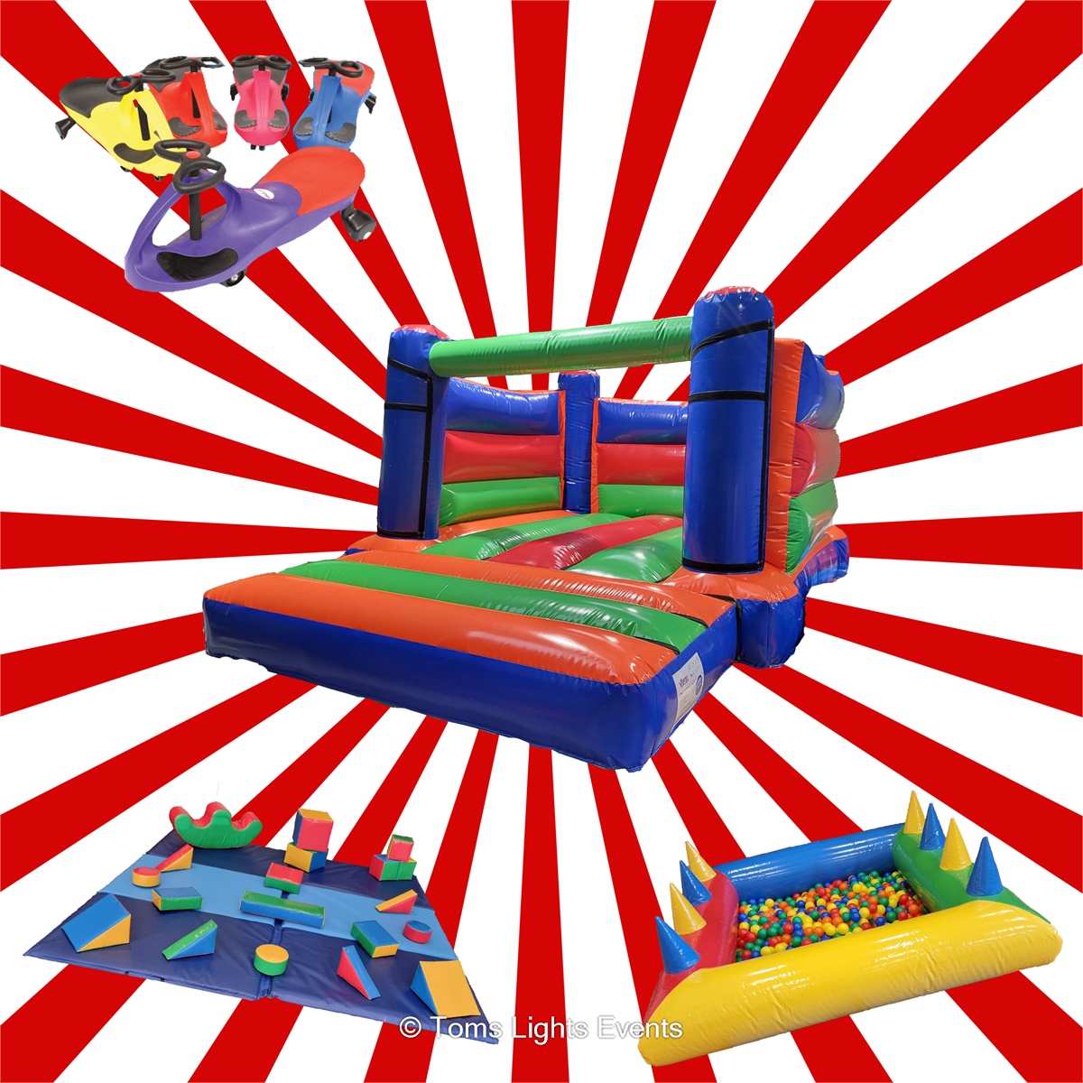 Indoor Bouncy Castle, Ball Pit, Soft Play & Didi Car Package Bouncy