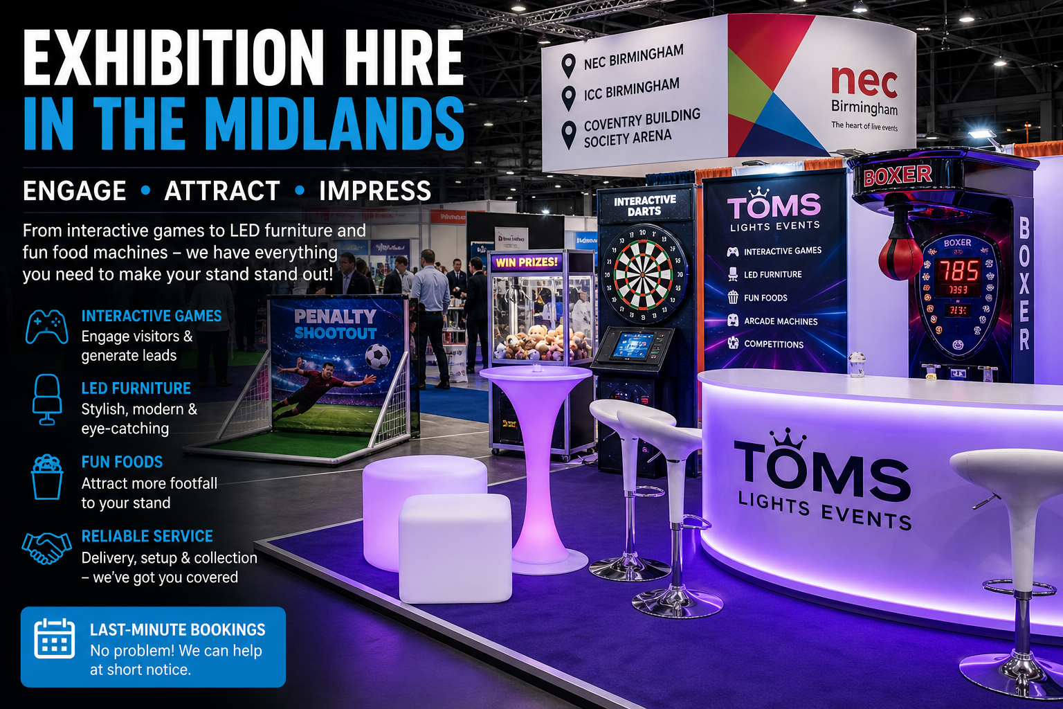 Toms Lights Events for Midlands exhibition hire